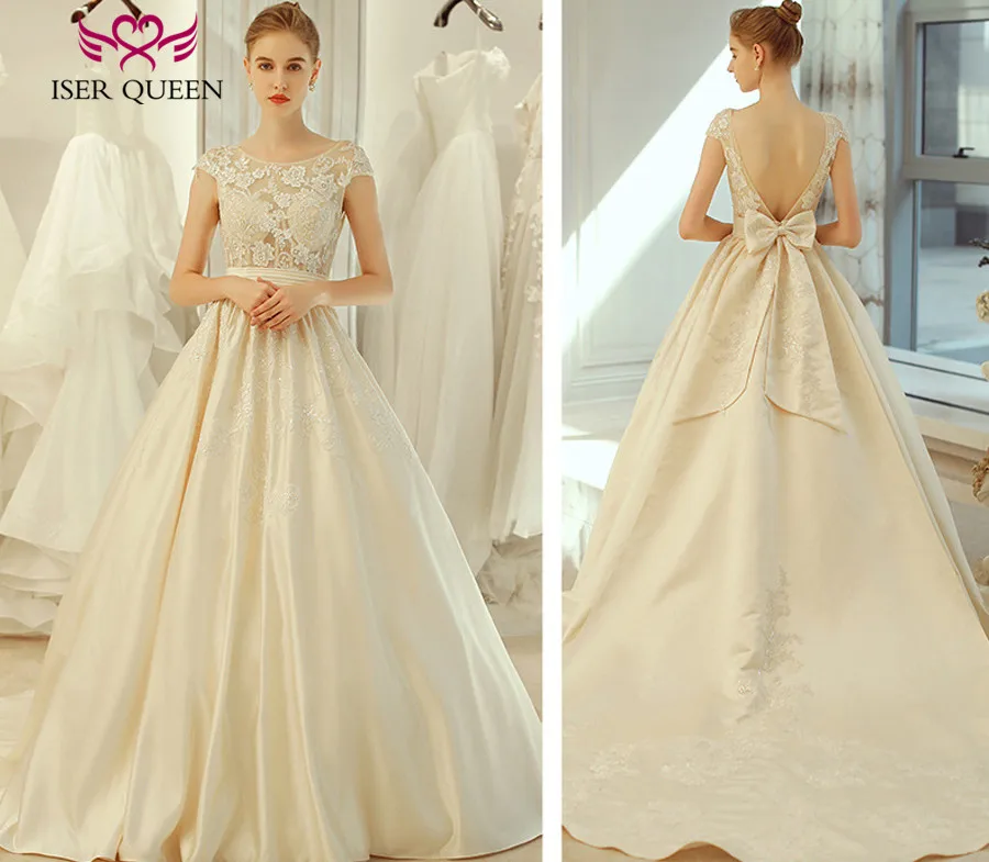 Vintage Champagne Colored Wedding Dress