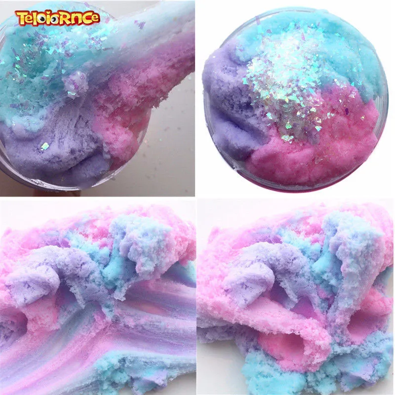 

Modeling clay slime dynamic Sand Colorful galaxy Cloud Fluffy Slime Stress Relief Kids Clay cotton mud Slime antistress toy