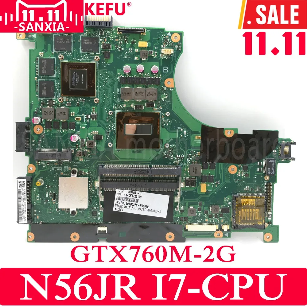 

KEFU N56JR Laptop motherboard for ASUS N56JR N56JK N56J N56 Test original motherboard I7-4700HQ GTX760M-2G