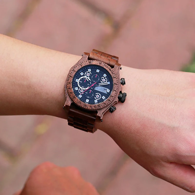 Versatile Timepieces Waterproof Wooden Men Quartz Wristwatches male clock5