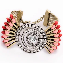 Модного бренда Богемия Розовый Круглый браслет для Для женщин горячее предложение полые браслет-цепочка