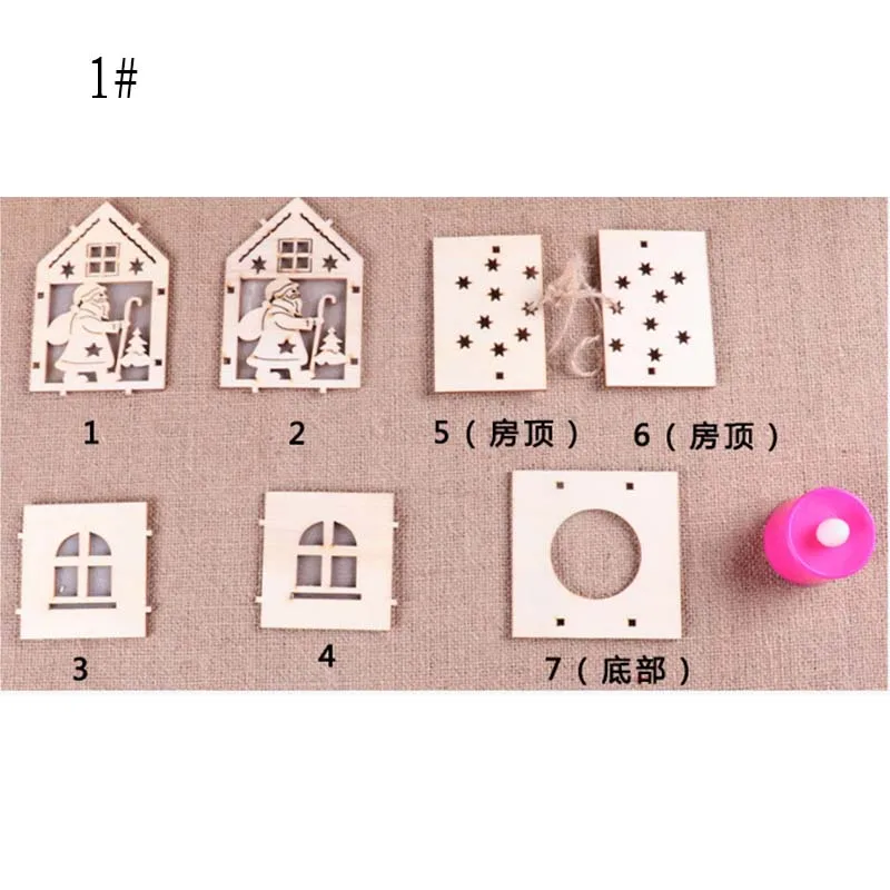 S/L фестиваль светодиодный светильник Подвесной деревянный дом елочные украшения для дома украшения Рождественский подарок свадьба ребенок ручной работы игрушка