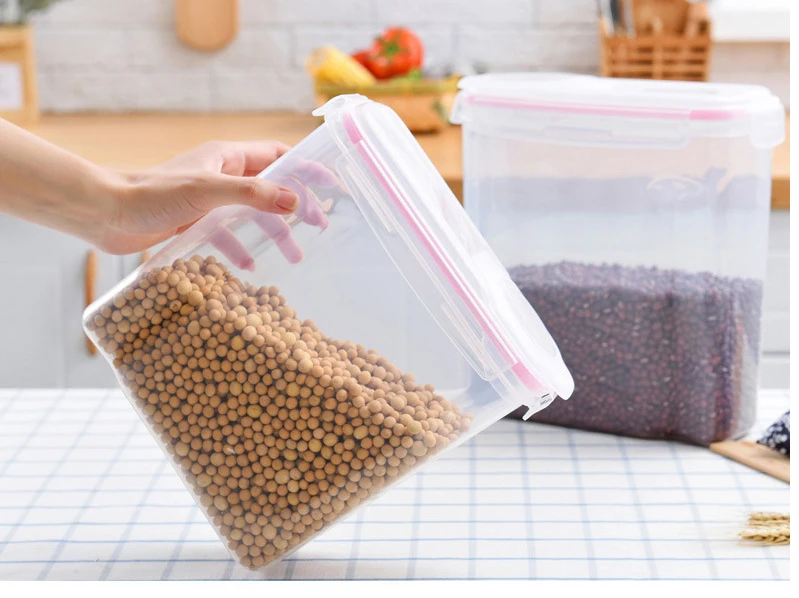 Kitchen Transparent Storage Box Grains Beans Storage Contain Sealed Home Organizer Food Container Refrigerator Storage box