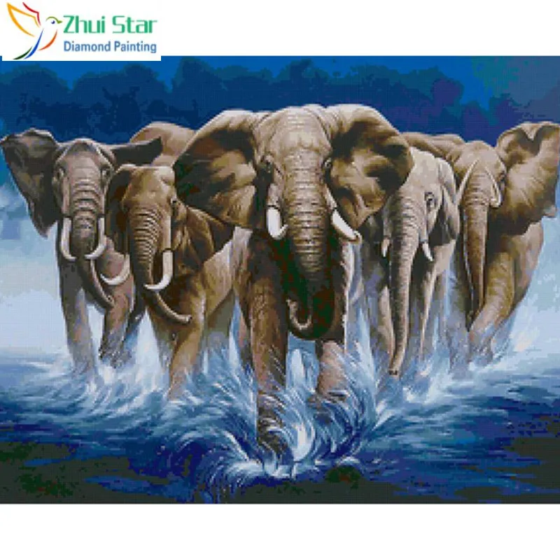 DIY 5D Diamond Embroidery Crystals Mosaic Group elephant Square Rhinestones Painting Cross Stitch Kits gx | Дом и сад