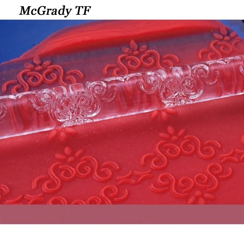 

Acrylic Embossing Fondant Rolling Pin Embossed Tools For Cake Cake Decorating Tools Biscuit Cake Moulds Cake Tools