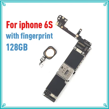 

128GB black original motherboard for iphone 6S 4.7inch with fingerprint Factory unlock mainboard IOS system logic board