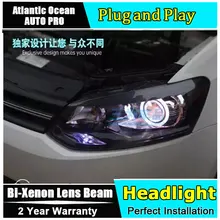 2011- для VW polo головной светильник s bi xenon объектив Автомобильный Стайлинг ангельские глазки светодиодный DRL автомобиль для polo фары светодиодный фонарь H7 парковочный светильник