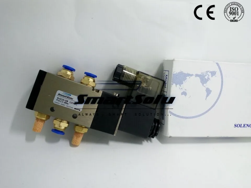Порты 1/4 ''4V210-08 модель типа Электромагнитных Клапан с фитингами и глушители AC110V
