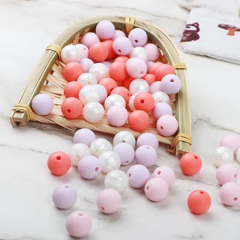 

TYRY.HU 20PCS Baby Teether Toys Handmake Silicone Ring Teethers Food Grade Silicone Nursing Gift Pearl Set