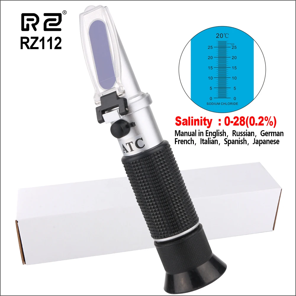 RZ Refractometer Concentration Portable Brewing Auto Refratometro Digital Tester RZ112 0-28% 0.2% With White Boxs | Инструменты