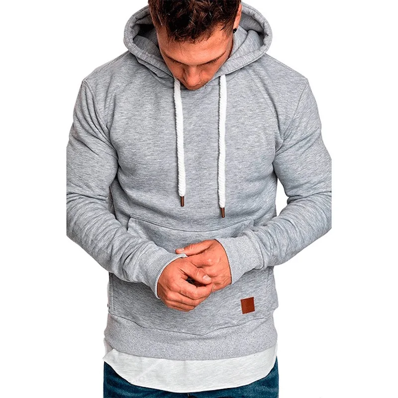 

Autumn Winter Hoodies Men's Solid Color Outdoor Sports Casual Velvet Hooded Jacket Sweatshirt Tops 7 Color S-XXXXL