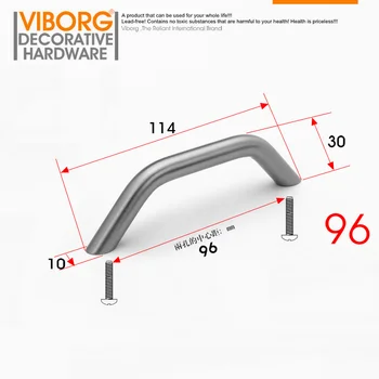 VIBORG Deluxe 96mm Solid 304 Stainless Steel Modern Kitchen Cabinet Cupboard Door Handle Pulls Drawer Pull Handle SV724