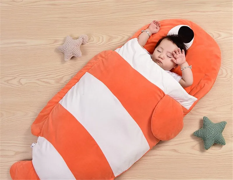 Золотая рыбка Одеяло Полотенца Детские конверты новорожденных спальный мешок с рисунком рыбки детский Одеяло пеленать ребенка спальный