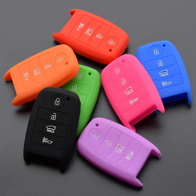 

car key Skin Holder Protector For Kia Sorento Optima Forte Koup Soul Niro 4 Button Smart remote silicone case cover Shell