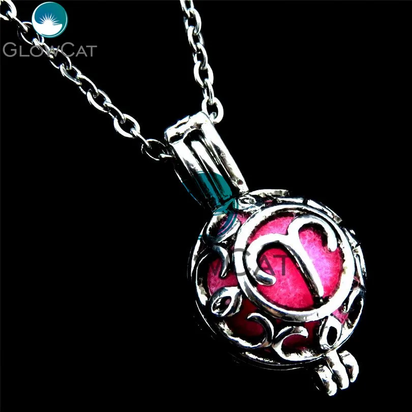 GEM-Inside Horoscope Pisces Zodiac Sign Cage Silver Plated Necklace Love Wish in 