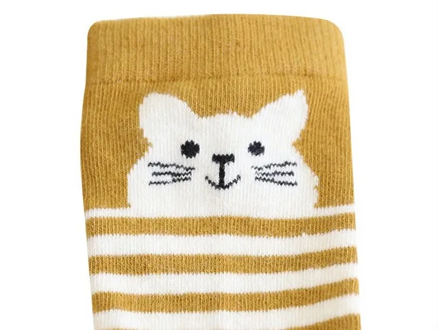 Cat Носки детские носки до колен Chaussettes Enfant для новорожденных Длинные полосатые дети детские хлопковые носки