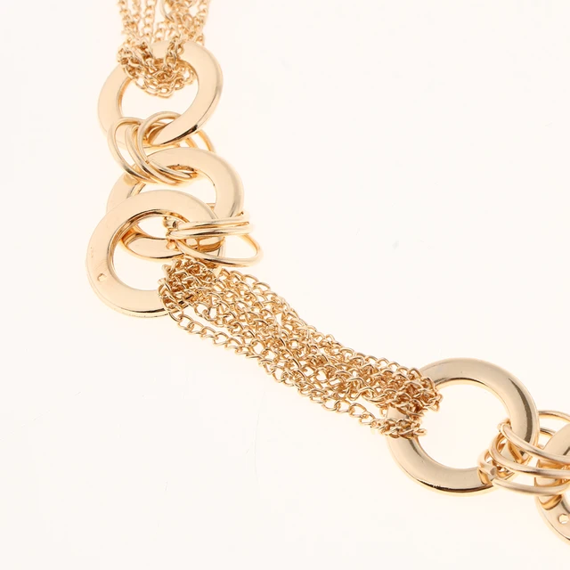 Metal Designer Luxury Waistband Gold Rings Chain Stretchy Strap Waist Women's Belt
