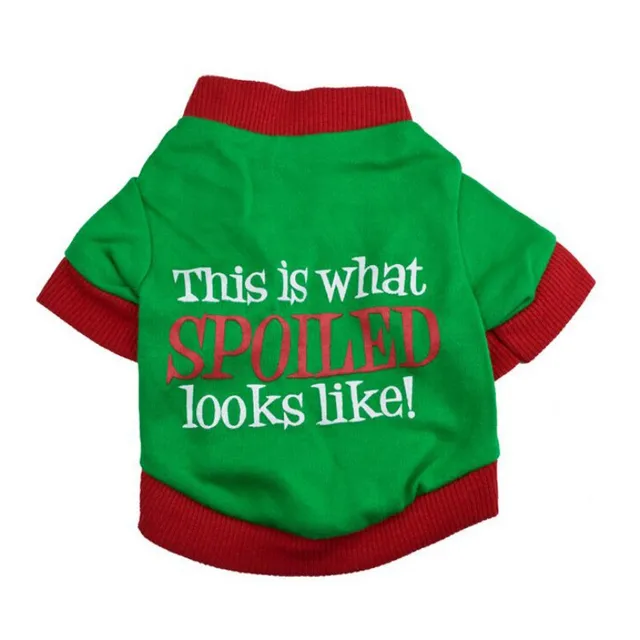 Christmas Pet T Shirt Dog Santa Claus Cosplay Clothes Cat Spoiled Print