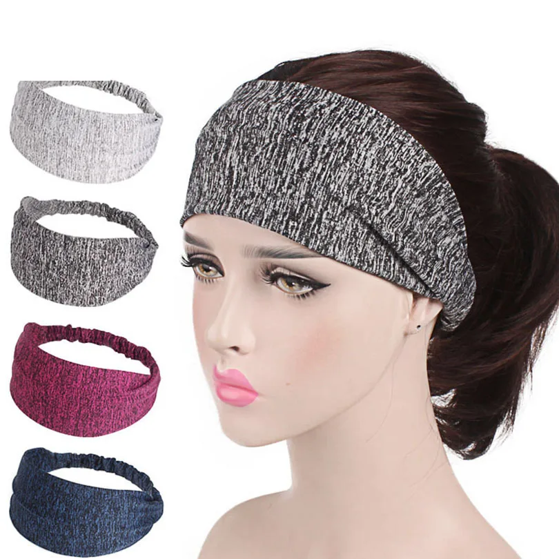 

Haimeikang Womens Wide Headband Winter Elastic Sports Bandanas for Women 2018 Gray Black Striped Head Band Hair Accessories