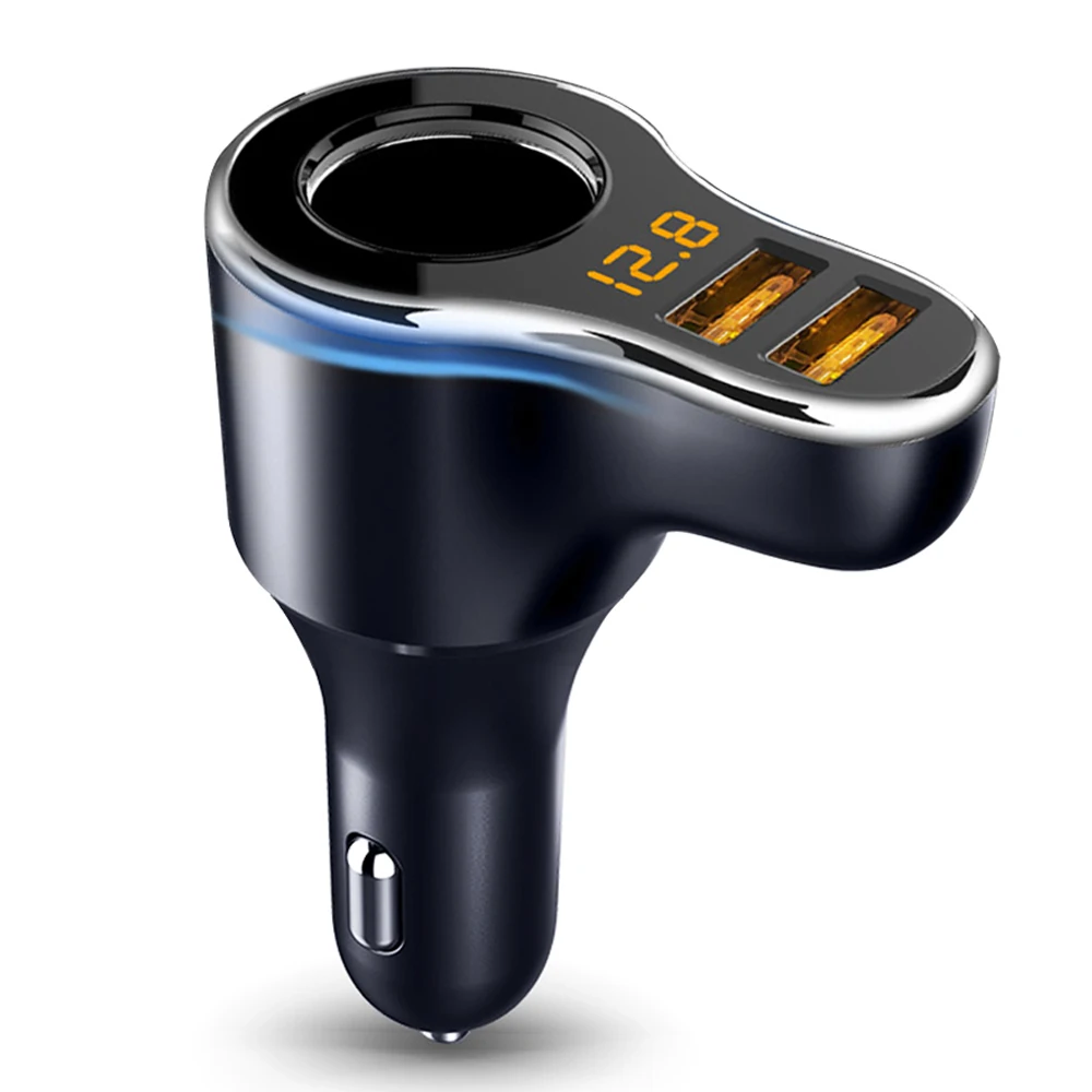 

Cigarette Lighter Socket Car Charger 3.1A Voltage Display 12-24V LED Indicate Light Dual USB Charger Adapter For Phone MP3 DVR