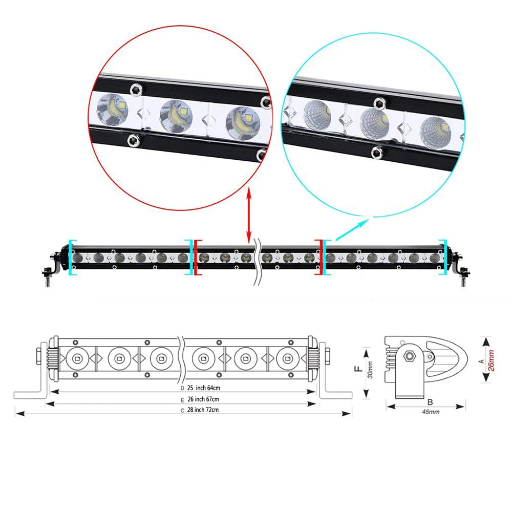 Тонкие 25 дюйма 120 Вт Светодиодный светильник бар комбинированный лучи однорядные автоматическая работа светильник для Jeep ATV 4WD трактор повышенной проходимости 12V 24V адвокатского сословия СИД