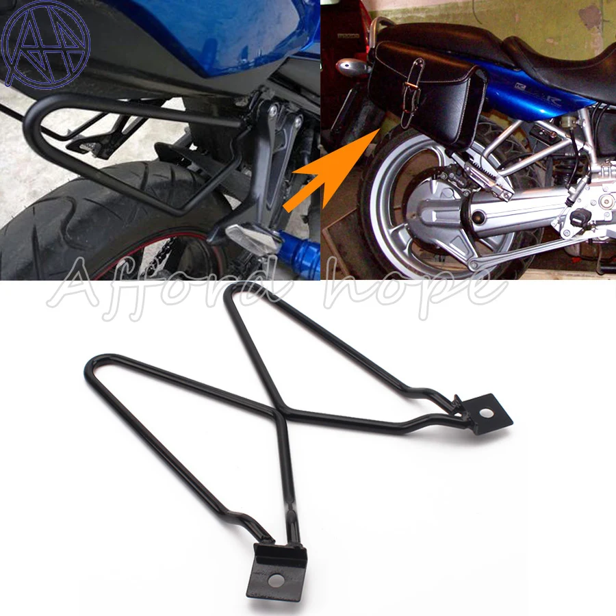 

For Harley Sportster 883 XL Dyna Fat bob Black 1set Motorcycle Saddle Bag Support Bar Bracket Mount Kit Free Shipping