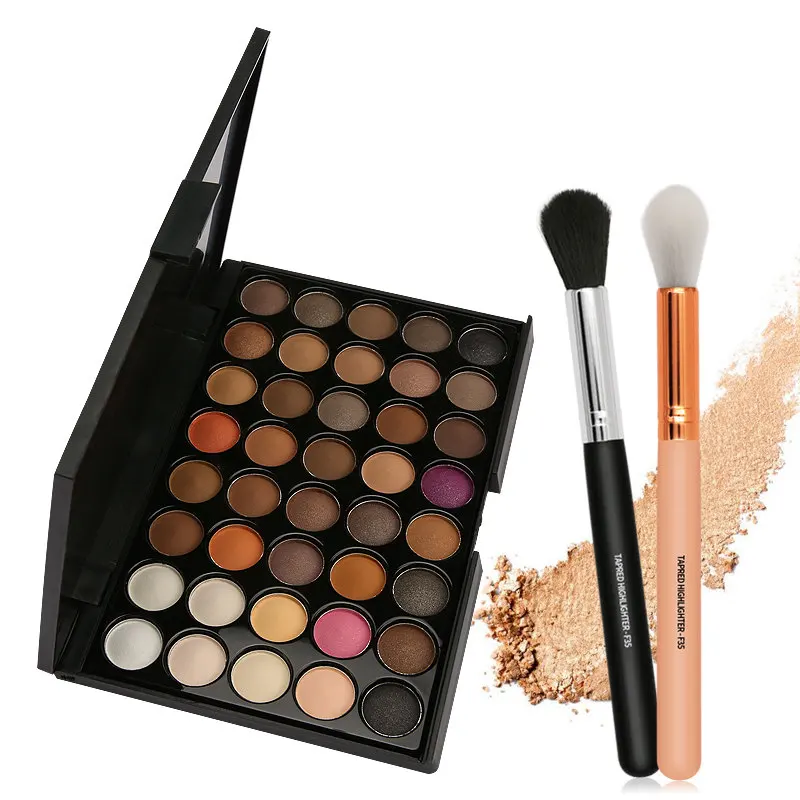 

40 colors Matte Eyeshadow Pallete Makeup Earth Palette EyeShadow Makeup Glitter Waterproof Lasting Add high-light profile brush