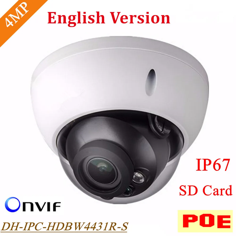 Новая английская версия DH IPC-HDBW4431R-S IP Камера 4MP H.265 Поддержка POE и SD карт до 128 г IP67