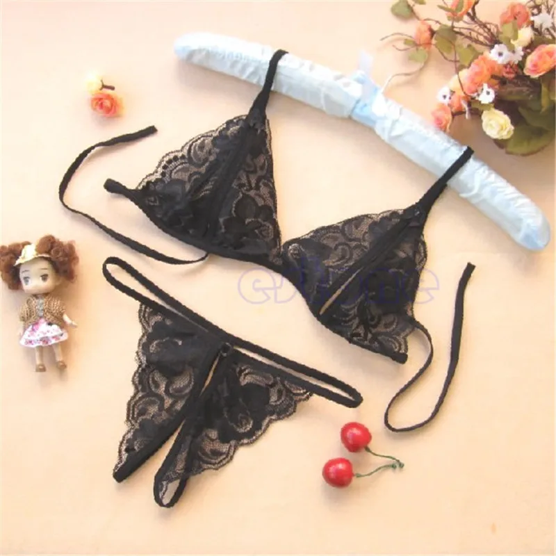 2 piece Set sexy lingerie hot 2017 Erotic Lingerie Lace Blossom Women's Bra T-back G-string Underwear Lace Gather Slim