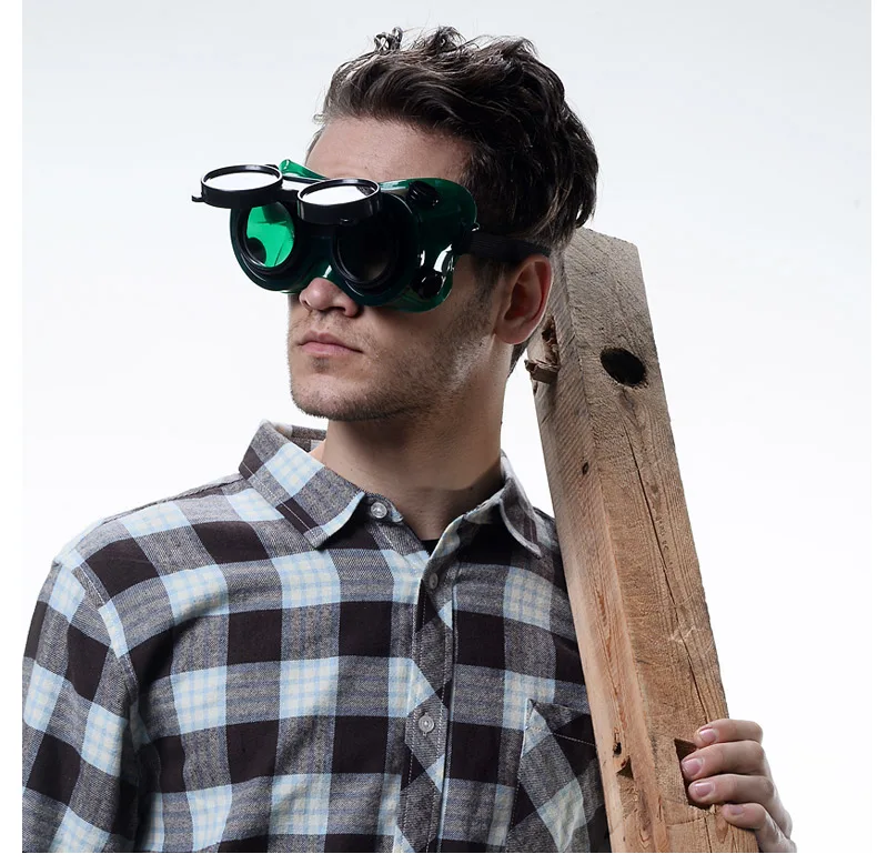 Сварочные очки сварочный Аргон дуговой сварки антибликовые антивсплеск глаз специальная защита зеленый двойной флип стиль защитные очки