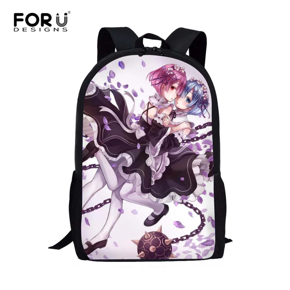 Re:Zero kara Hajimeru Isekai Seikatsu Backpack for Teenage Boys Girls Bag Emilia Rem Children School Bags Set Kids Backpack - Цвет: Z5085C