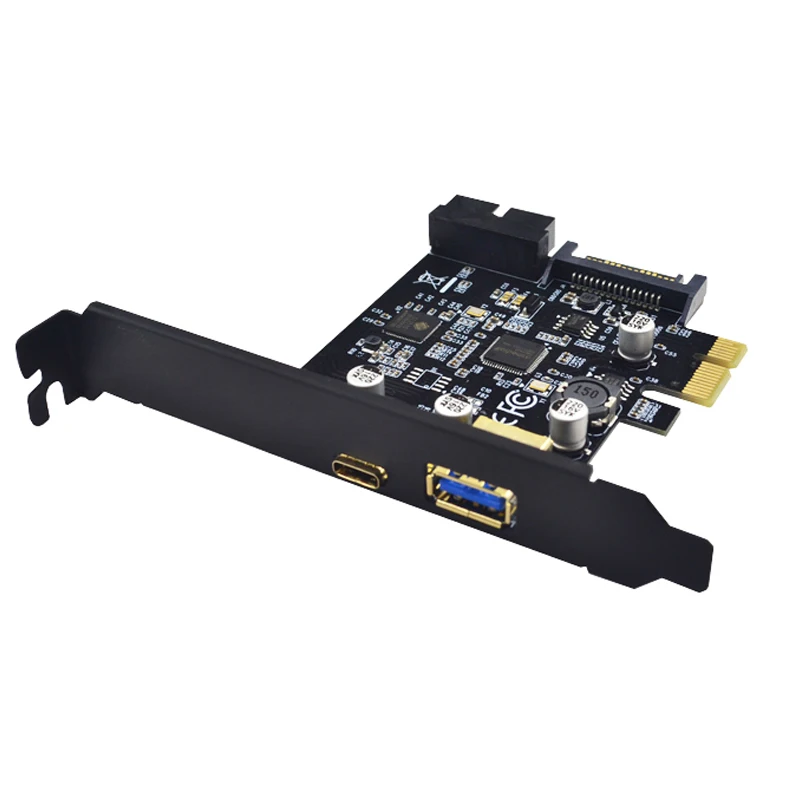 Карта расширения PCI E USB 3 0 внешний порт + 2 4a внутренний 19pin разъем SATA для быстрой