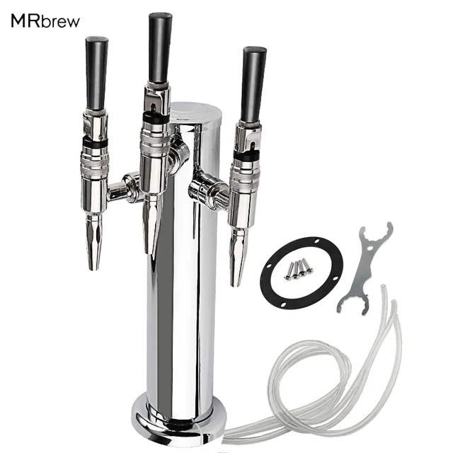 VEVOR Beer Tower 3 in. Dia. Silver Column Stainless Steel Draft