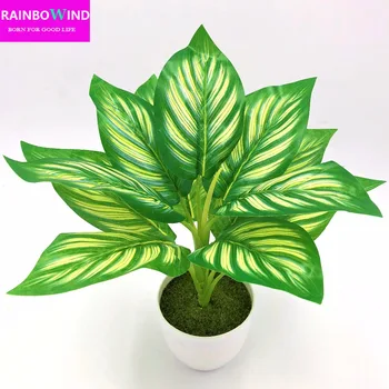 

1pc wedding decoration flowers&wreaths Artificial Flowers diy Fake Green Plants with vase for Home office party Decor