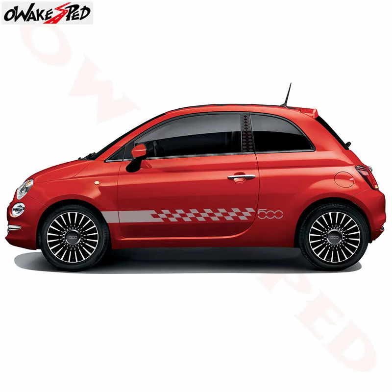 Автомобиль для FIAT 500 наклейки боковая полоса наклейка Abarth Racing графическая