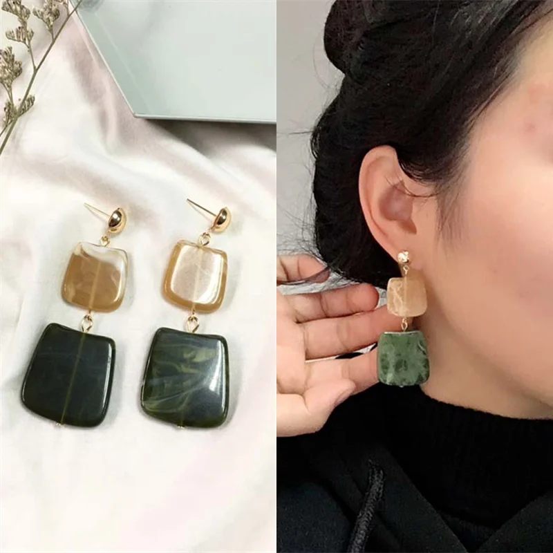 Серьги-подвески женские квадратные из акрила 2019 | Украшения и аксессуары