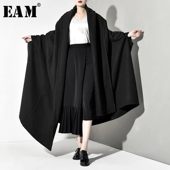 

[EAM] Loose Fit Oversize Long Thick Cloak Woolen Coat Parkas New Long Batwing Sleeve Women Fashion Tide Spring Autumn 2020 JZ200