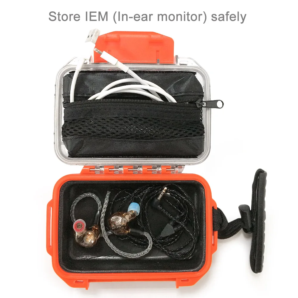 Waterproof IEM Earphone Hard Case Box Hearing Aid Protective Carrying