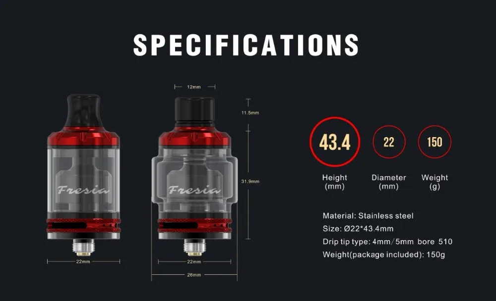 Damn Vape Fresia MTL 22mm RTA-4