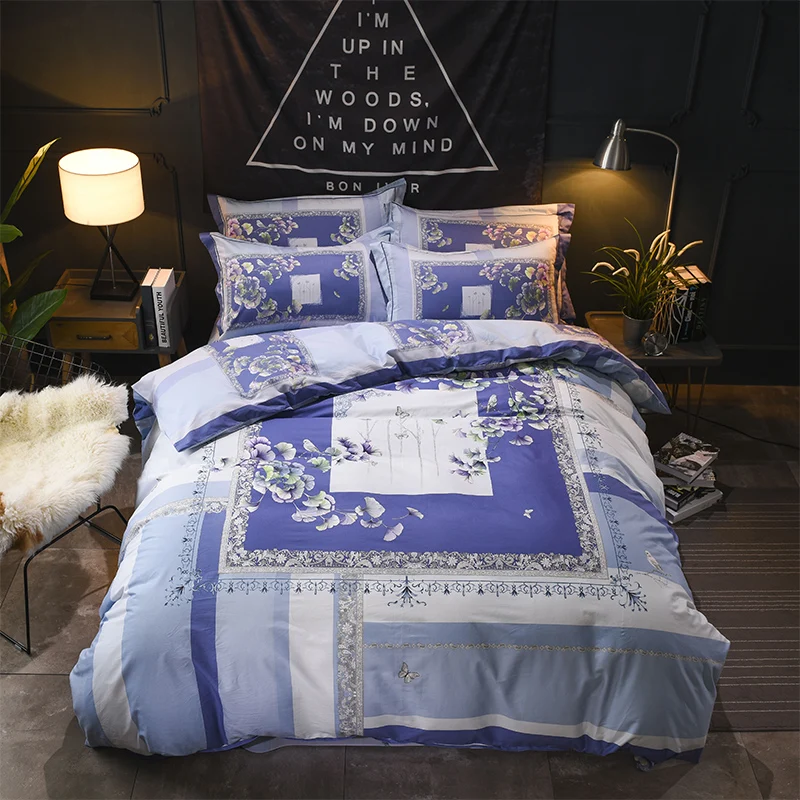 100 Cotton Chinese Classicism Bedding Set Printed Duvet cover set Bed
