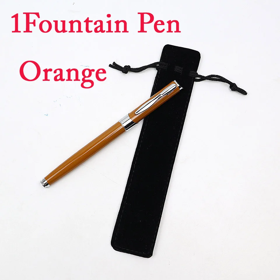 Высококачественная металлическая перьевая ручка Iraurita, обтекаемая Серебряная ручка с зажимом, роскошная чернильная ручка 0,5 мм, деловая ручка, офисные школьные принадлежности - Цвет: 1Fountain Pen-Orange