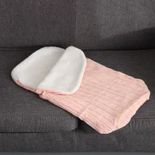 Спальный мешок для новорожденных зимние теплые толстые пеленать обёрточная бумага вязаное одеяло Infant Footmuff коляска сна приема одеяло s