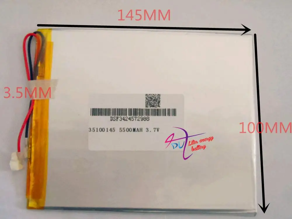 

best battery brand (free shipping)35100145 Polymer lithium ion battery 3.7 V, 5500mAh CE FCC ROHS MSDS quality certification