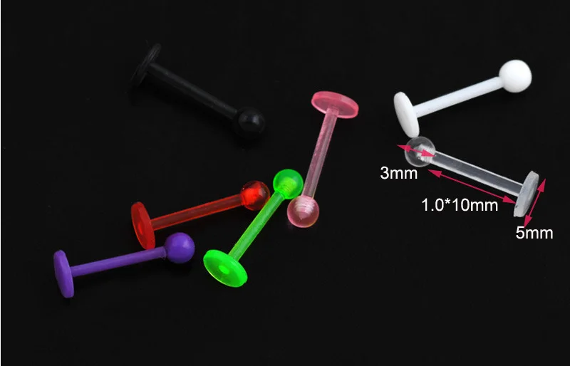 2 шт./Лот Акриловые Кольца для пирсинга губ 16 г|acrylic labret piercing|16g labretlabret lip |