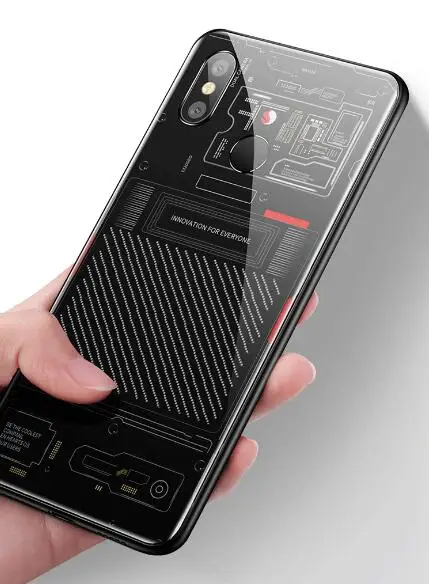Роскошный чехол из закаленного стекла 9H для телефона Xiaomi Mi 8 Mi8 мягкий защитный