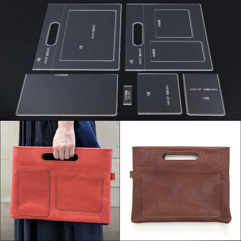 

Acrylic Leather Template for DIY Handmade Leathercraft Handbag File Package Sewing Pattern Tools Sewing Stencils 34*26*1cm