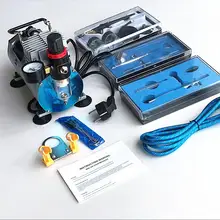 Набор аэрографа+ воздушный компрессор Краскораспылитель воздуха-набор кистей Пескоструйный Аппарат для тату-дизайна ногтей с чистящей щеткой