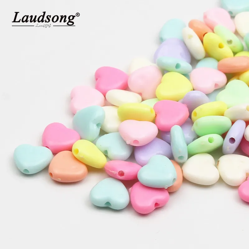 

50Pcs/Lot 12mm Love Beads Cheap Candy Color Acrylic Beads For Jewelry making Handmade Necklace Bracelet