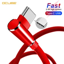 Кабель type C для Xiao mi Red mi Note 8 Pro mi 9t A3 7 samsung A50 A70 Honor 9x Tipo C Быстрая зарядка кабель 90 градусов зарядное устройство для телефона