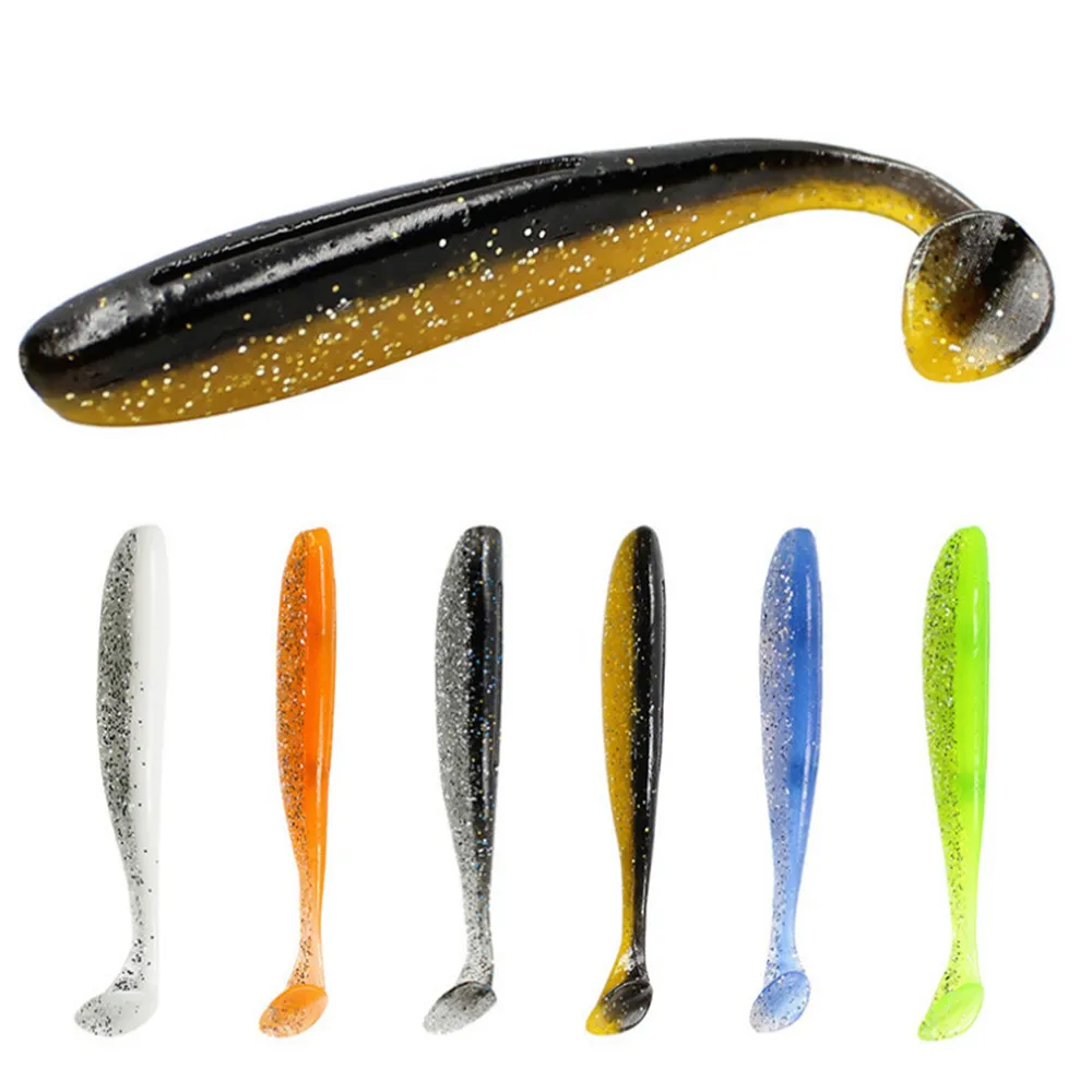 6PCS/Lot 9cm 3.5g Wobblers Fishing Lures Easy Shiner Jig Swimbait Silicone Soft Lure Artificial Double Color Bait For Bass Carp